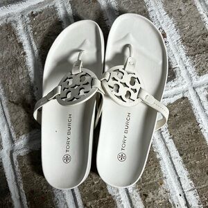 Tory burch Miller Cloud leather white sandals size 11